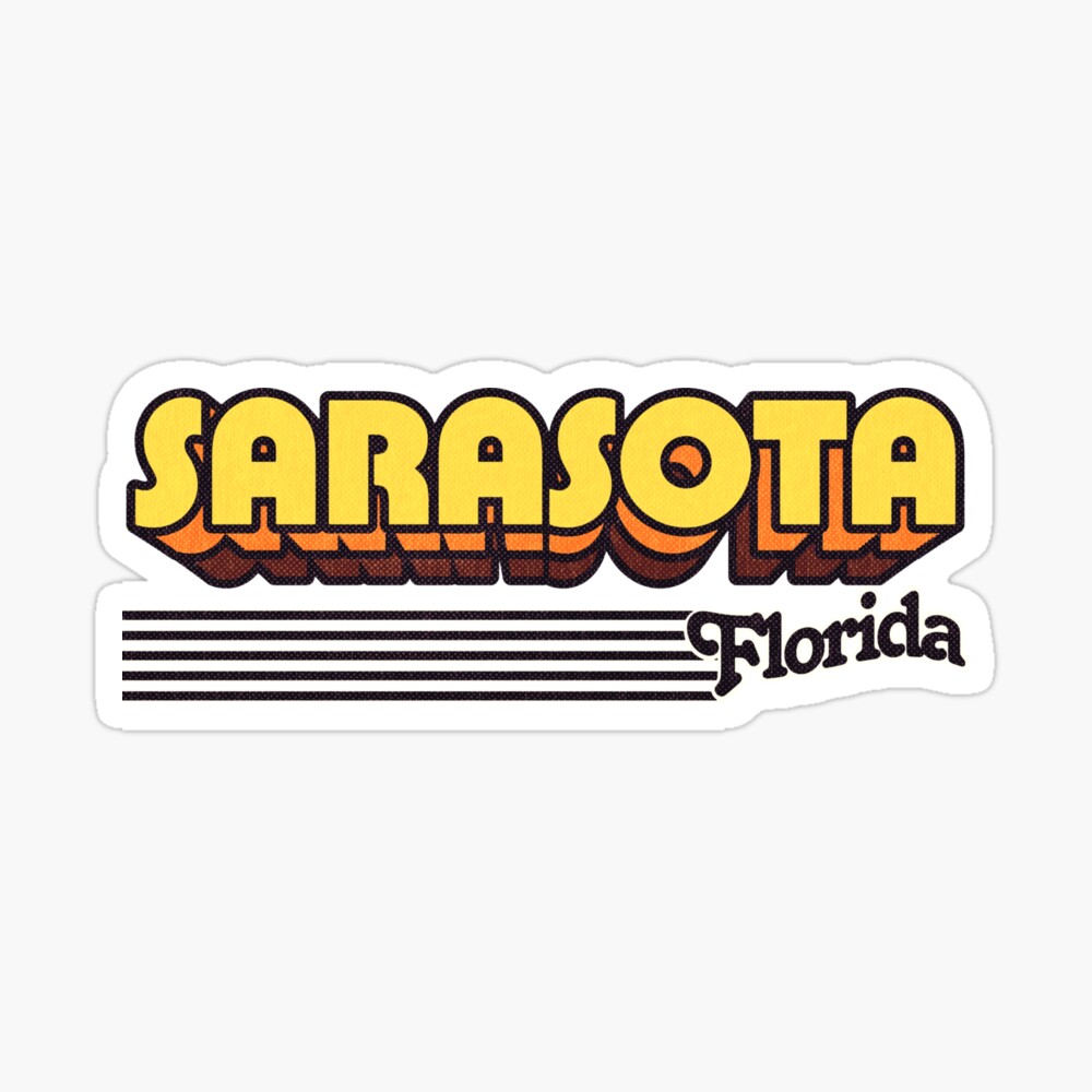 Sarasota, Florida | Retro Stripes Sticker