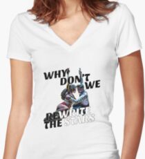 We Rewrite The Stars White Women's Fitted V-Neck T-Shirt