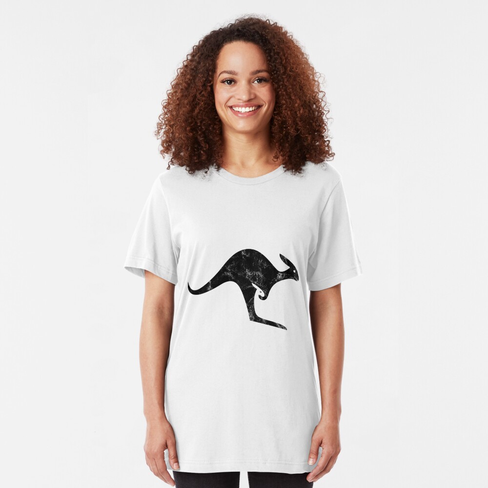 Canguro English Logo (Black) Slim Fit T-Shirt