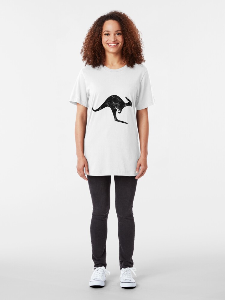 Alternate view of Canguro English Logo (Black) Slim Fit T-Shirt