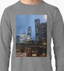 Street, City, Buildings, Photo, Day, Trees Lightweight Sweatshirt
