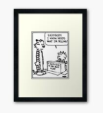 Calvin and Hobbes "A Swift Kick in the Butt" Comic Strip Framed Print