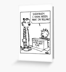 Calvin and Hobbes "A Swift Kick in the Butt" Comic Strip Greeting Card