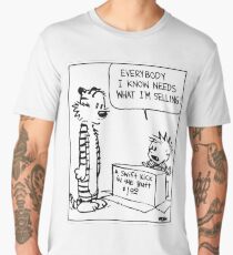 Calvin and Hobbes "A Swift Kick in the Butt" Comic Strip Men's Premium T-Shirt