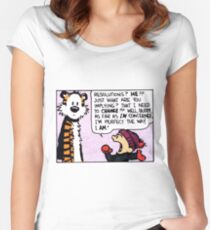 Calvin and Hobbes Comic Strip Women's Fitted Scoop T-Shirt