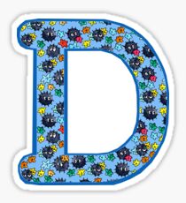 Soot Sprites Letter D Blue Sticker
