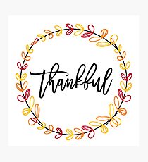 Thankful Wreath Photographic Print