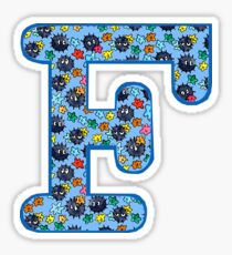 Soot Sprites Letter F Blue Sticker