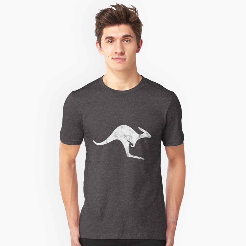 Canguro English Logo (White) Slim Fit T-Shirt
