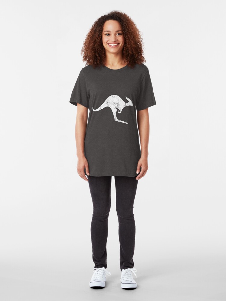 Alternate view of Canguro English Logo (White) Slim Fit T-Shirt