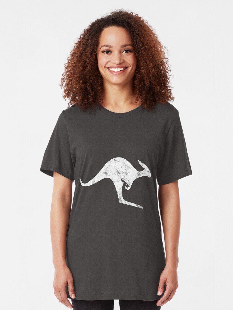 Alternate view of Canguro English Logo (White) Slim Fit T-Shirt