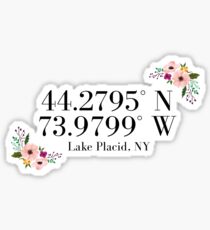 Lake Placid, NY Koordinaten Sticker