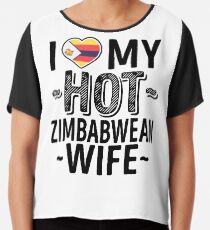 Ich liebe meine HEISSE Simbabwe-Frau - niedliches Simbabwe-Paare Romantische Liebes-T-Shirts u. Aufkleber Chiffontop