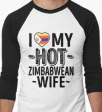 Ich liebe meine HEISSE Simbabwe-Frau - niedliches Simbabwe-Paare Romantische Liebes-T-Shirts u. Aufkleber Baseballshirt für Männer