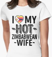 Ich liebe meine HEISSE Simbabwe-Frau - niedliches Simbabwe-Paare Romantische Liebes-T-Shirts u. Aufkleber Tailliertes T-Shirt für Frauen