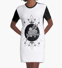 Geometric Garden Graphic T-Shirt Dress