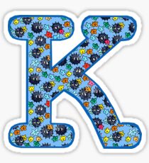 Soot Sprites Letter K Blue Sticker