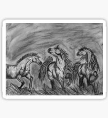 Charcoal Horses Sticker