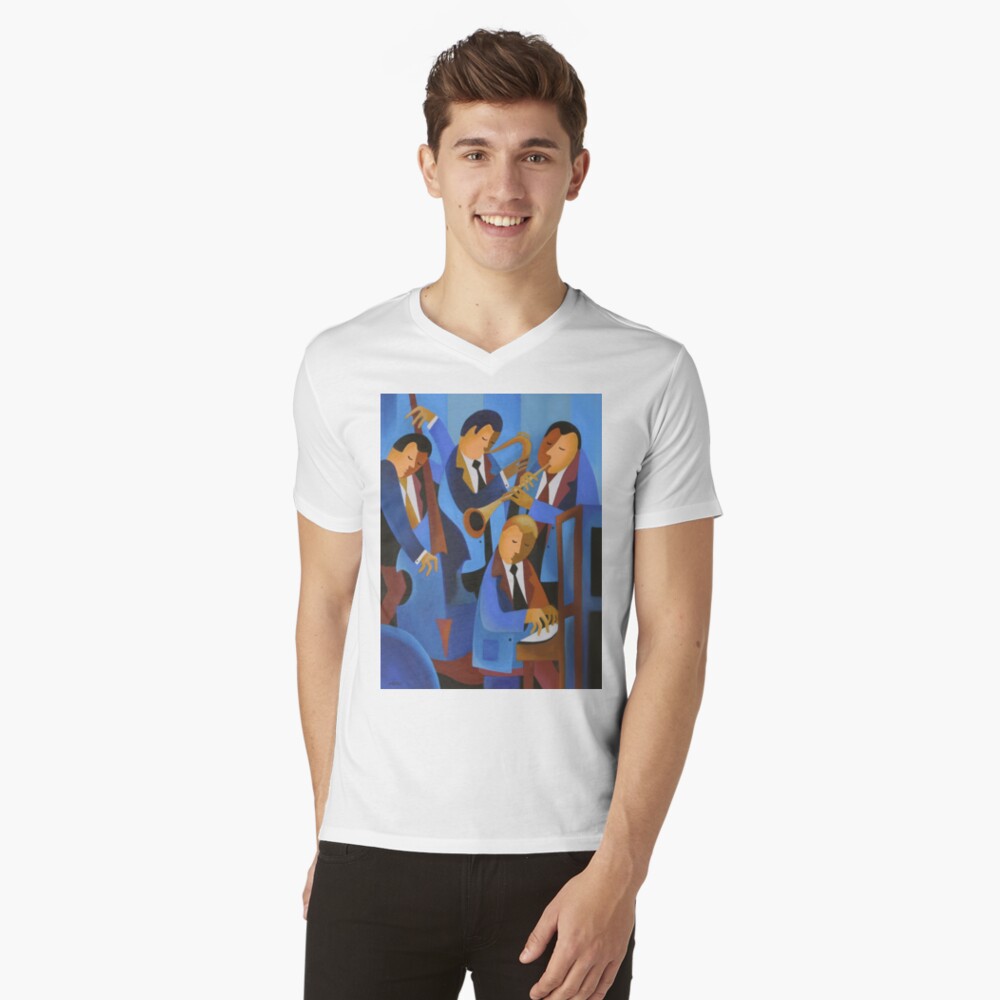 BLUES UPSTAIRS, LONDON V-Neck T-Shirt