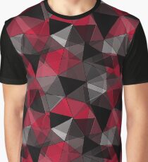 Abstract polygonal pattern.Red, black, grey triangles. Graphic T-Shirt