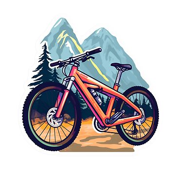 Pegatina for Sale con la obra «Bicicleta de montaña» de