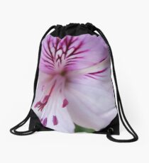 Pelargonium macro Drawstring Bag