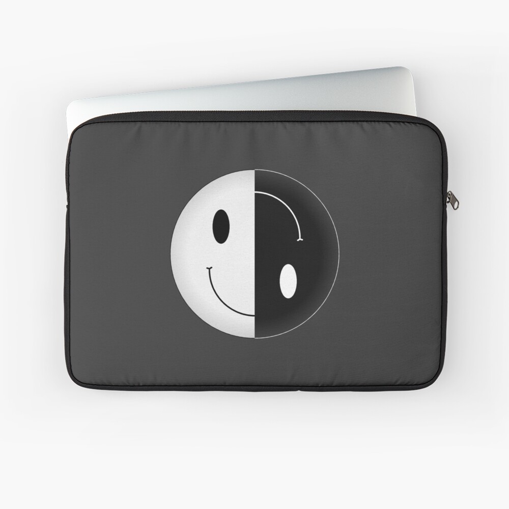 Yin Yang Smiley Laptop Sleeve By Jkcoder Redbubble - sad yin yang roblox