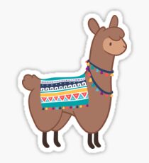 Pegatina Llama marrón
