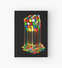 Rainbow Abstraction melted rubiks cube Hardcover Journal
