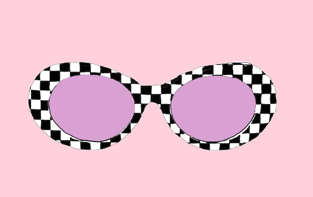 pink checkered clout goggles