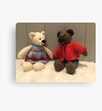 Knitted bears Canvas Print