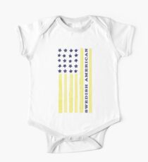 Schwedisches amerikanisches Blau und Gelb Baby Body Kurzarm
