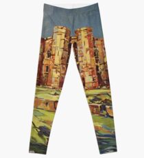 Apulia Castle del Monte vintage Italian travel ad Leggings