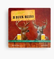 Will Bullas / art print / two buck beers / humor / animals / deer Metal Print