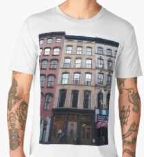 Street, City, Buildings, Photo, Day, Trees Men's Premium T-Shirt
