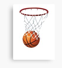 Basketball and Hoop Net Canvas Print