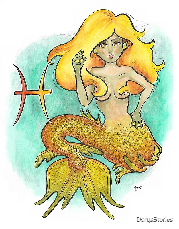 goldfish mermaid. fish. shiny. magical sea creature. fishy. yellow. aqua. p...