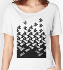 Fish and Birds Art Deco Tessellation Women's Relaxed Fit T-Shirt
