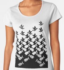 Fish and Birds Art Deco Tessellation Women's Premium T-Shirt