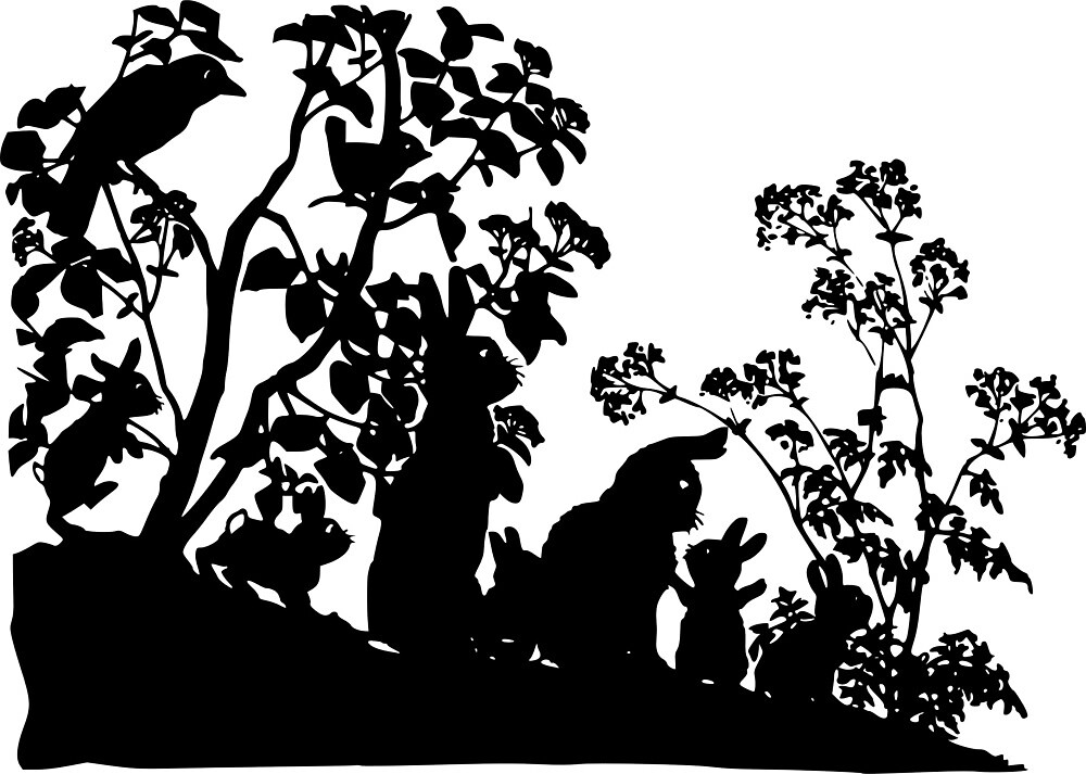 woodland animals silhouette by artemis  redbubble