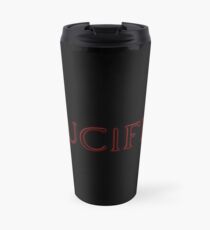 Archangel Lucifer with Feather Dark Travel Mug