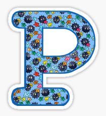 Soot Sprites Letter P Blue Sticker