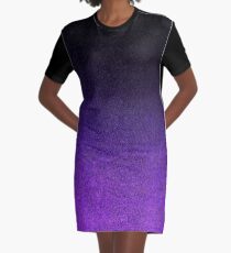Vestido camiseta Gradiente de brillo púrpura y negro