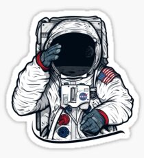Apollo Mondmission Astronaut Illustration (SPACE YO) Sticker