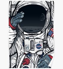 Apollo Mondmission Astronaut Illustration (SPACE YO) Poster