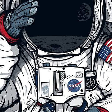 Apollo Lunar Mission Astronaut Illustration (SPACE YO) Sticker for Sale by  Fragoutdesign