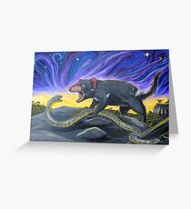 Tiger Snake vs Tasmanian Devil Greeting Card