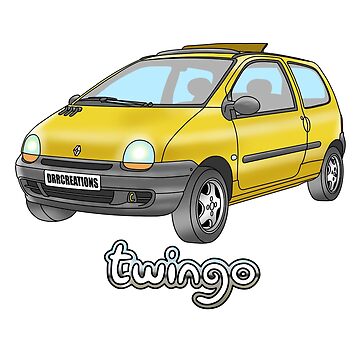 Twingo yellow script! French car lover! Mk1! Fun design! | Art Board Print