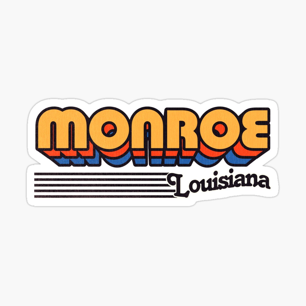 Monroe, Louisiana | Retro Stripes Sticker