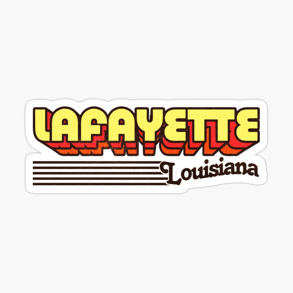 Lafayette, Louisiana | Retro Stripes Sticker